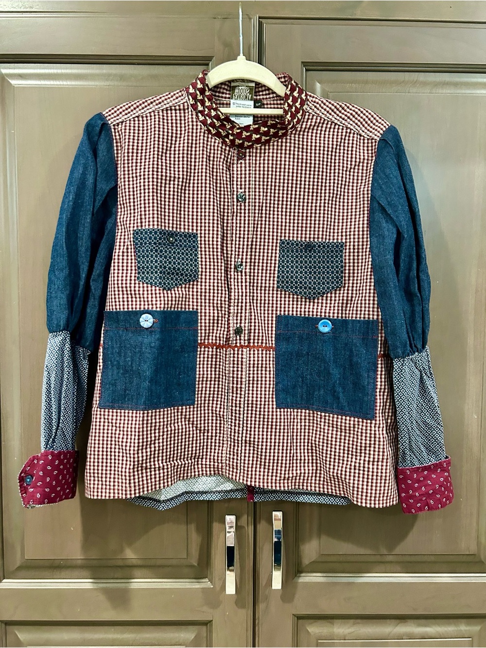 Patricia Woods pour Filly + Colt Mixed Media Blouse, Size S